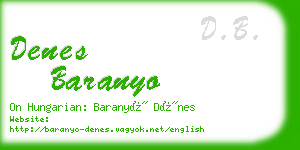 denes baranyo business card